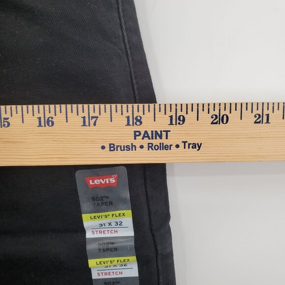 Levi's Flex Stretch 502 Taper Jeans Denim Pants Men Size 31 x 32 NWT Black - Picture 14 of 15